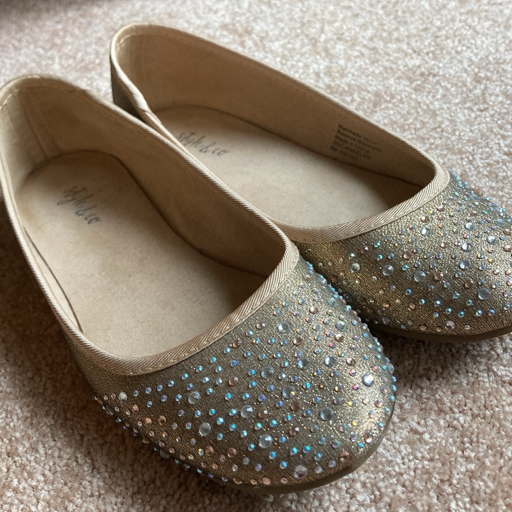 Glittery Gold Flats